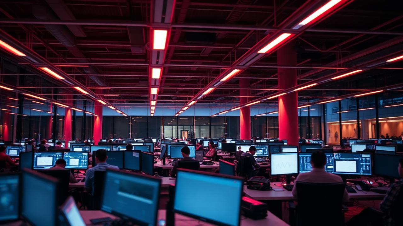 Operations floor of the Oshi Casino team at night